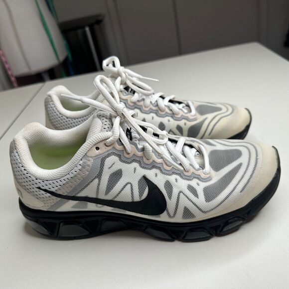 Nike Cream White Black Gray Tailwind 7 Max Air Womens Running Sneakers Size 9 - Picture 3 of 13